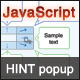JavaScript HINT popup