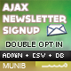 AJAX Newsletter Signup with Admin and CSV Exporter