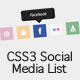 CSS3 - Social Media Icon List