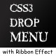 CSS3 Drop Menu with Ribbon Effect