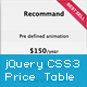 jQuery CSS3 Price Table Plugin