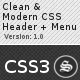 Clean & Modern CSS Header + Menu