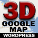 3D Google Map with Social Links and Twitter Feed