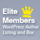 Elite Members - WordPress Author Listing and Box