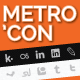 Metro'Con Metro Styled Social and Link Type Icons