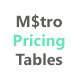 Metro Pricing Tables