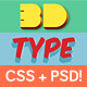 Extruded CSS Type Styles (+PSD)